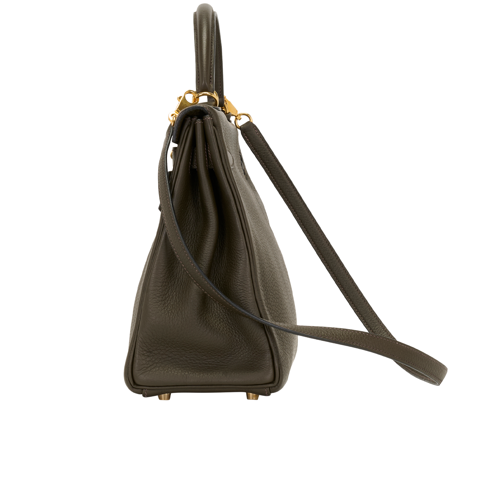 Kelly 32 Retourne In Clemence Vert Gris, &pound;10,000, Handbags, Brown, Leather, Bottom view